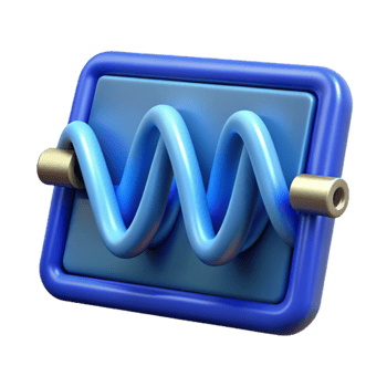 beautiful vintage Entangled Electrons Waveform Visualization Blue Oscilloscope Isolated png