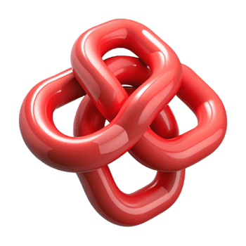 dramatic abstract Entangled Particles Chain Formation Red Links Cutout Element premium png