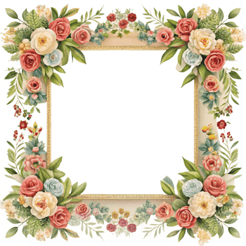 illustrate a hand drawn floral border frame for child is isolated on transparent background png