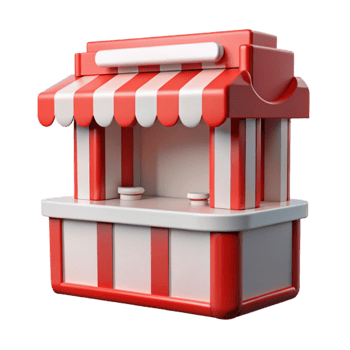 serene contemporary Event Ticket Booth Red and White Cutout Element high resolution png