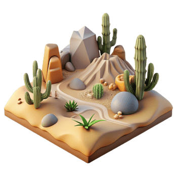 beautiful creative Evolving Landscape Desert Scene Transparent Background png
