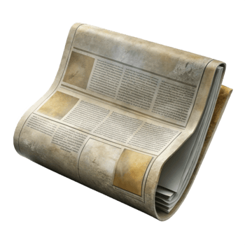 vibrant vintage Faded Newspaper Scrap Transparent Background png