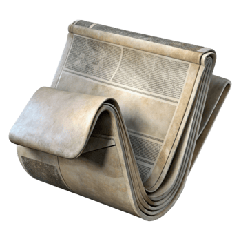 beautiful classic Faded Newspaper Scrap Transparent Background detailed png