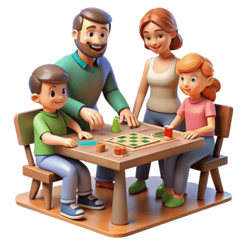 extraordinary vintage Family Playing Board Game Isolated high resolution png