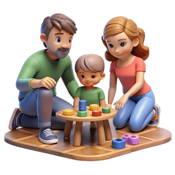 serene traditional Family Playing Board Game Isolated high resolution png