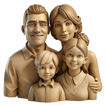 wonderful traditional Family Portrait in Sepia Tone Isolated authentic png
