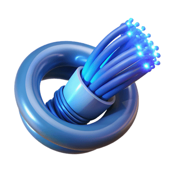 vibrant rustic Fiber Optic Cable Entanglement Effect Blue Light Isolated original png