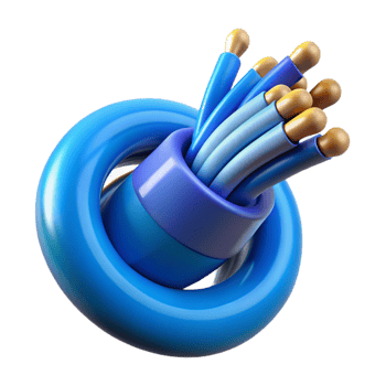 wonderful abstract Fiber Optic Cable Entanglement Effect Blue Light Isolated genuine png