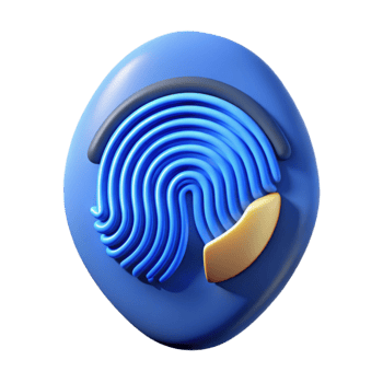 stunning minimalist Fingerprint Scan with Blue Verification Light Cutout genuine png