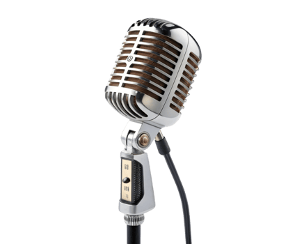 Vintage microphone with classic design, perfect for performances and recordings png