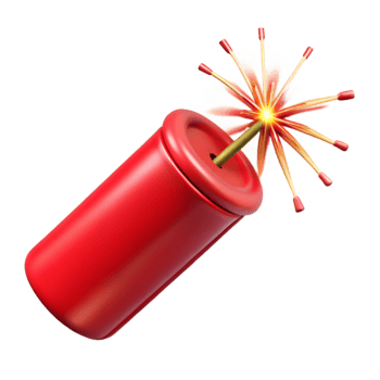 dramatic vintage Firecracker Exploding Sparkling Red Isolated original png