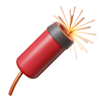 extraordinary contemporary Firecracker Isolated with Sparkling Trail premium png