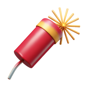 beautiful modern Firecracker Isolated with Sparkling Trail professional png