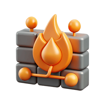 extraordinary abstract Firewall Symbol with Data Stream Orange Cutout png