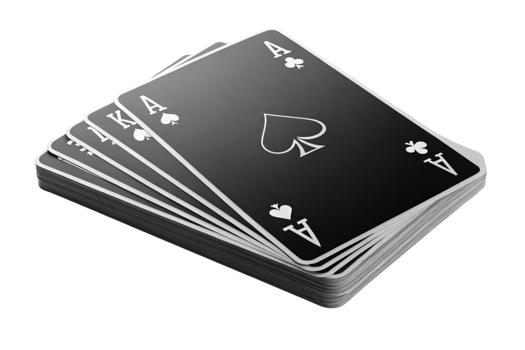 stack of playing cards featuring four Ace of Spades, showcasing classic design png