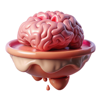 wonderful classic Floating Brain in Pink Dreamscape Cutout original png