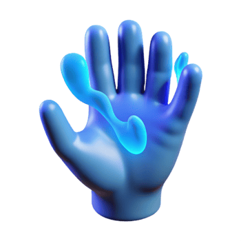 extraordinary modern Floating Hand Cutout with Blue Energy genuine png