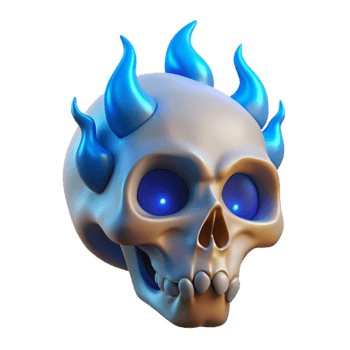 beautiful abstract Floating Skull Cutout with Green Flames png