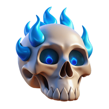 elegant classic Floating Skull Cutout with Green Flames detailed png
