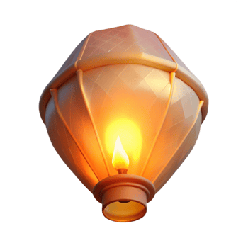 impressive artistic Floating Sky Lantern Isolated with Soft Glow exclusive png
