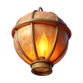 elegant classic Floating Sky Lantern Soft Lighting Transparent Background high quality png