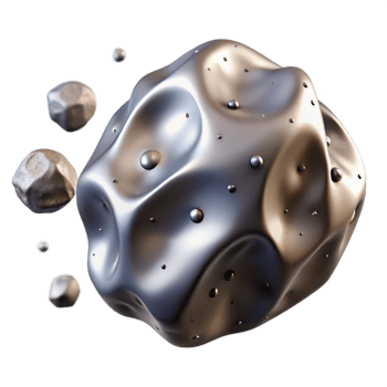 beautiful modern Floating Space Debris Isolated with Metallic Sheen high quality png