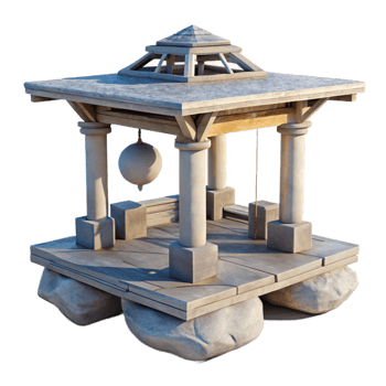 dramatic vintage Floating Structure Isolated with Shadow Detail premium png
