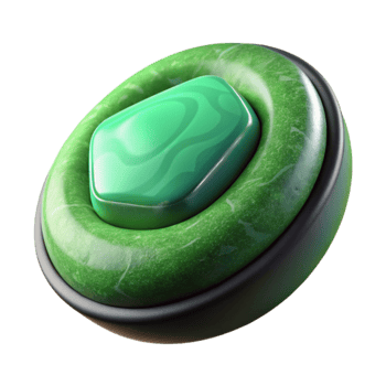 wonderful rustic Floating Virtual Button Green Light Isolated high quality png