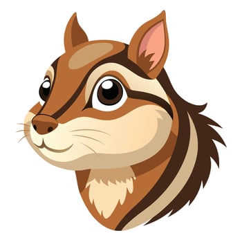 Chipmunk head cartoon illustration isolated on white. vector
