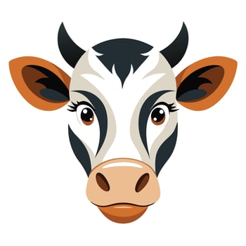 A Cow head illustration on white background vector
