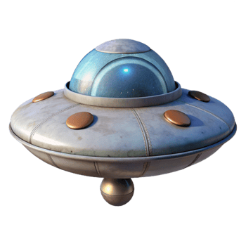 serene rustic Flying Saucer Landing Gear Deployed Transparent professional png