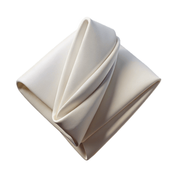 extraordinary artistic Folded White Napkin Top View Isolated professional png