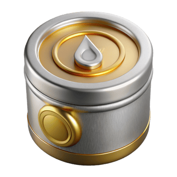 serene vintage Food Donation Can Icon Silver and Gold Isolated Element high resolution png