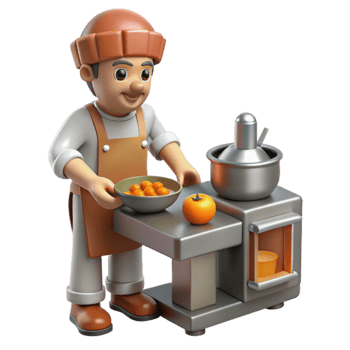vibrant artistic Food Fabricator Producing a Dish Isolated original png