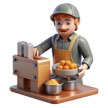 dramatic rustic Food Fabricator Producing a Dish Isolated exclusive png