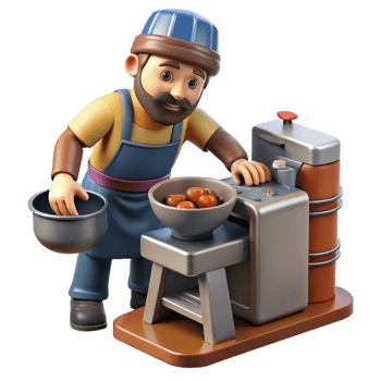 serene traditional Food Fabricator Producing a Dish Isolated original png