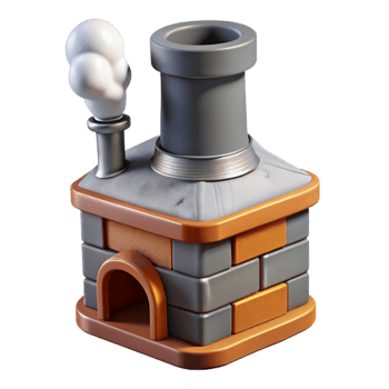 vibrant minimalist Food Smoker Chimney Cutout with Smoke Effect genuine png