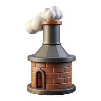 elegant modern Food Smoker Chimney Cutout with Smoke Effect premium png