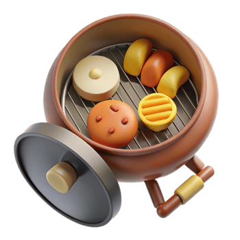serene modern Food Smoker Top View Cutout professional png