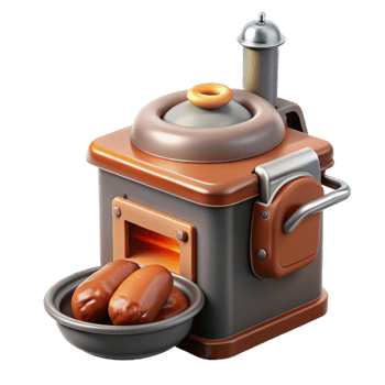 impressive artistic Food Smoker with Meat Probe Isolated professional png