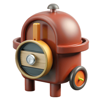 dramatic rustic Food Smoker with Temperature Gauge Cutout genuine png