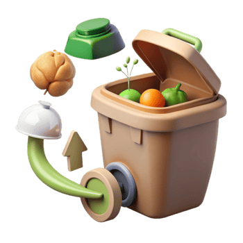 vibrant classic Food Waste Composting Process Illustration Step by Step Transparent Background professional png