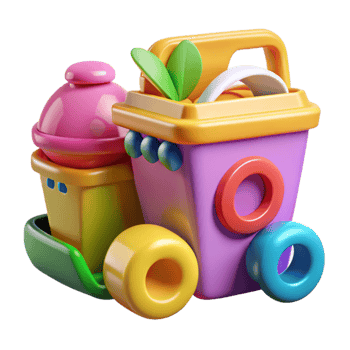 serene classic Food Waste Recycling Bin Set Colorful Cutout Elements original png