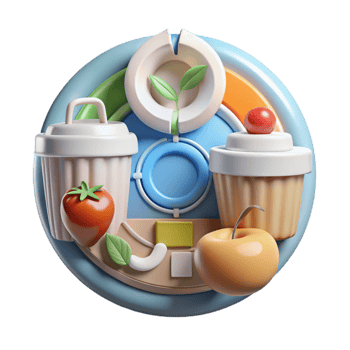 vibrant contemporary Food Waste Reduction Tips Infographic Colorful Design Transparent high quality png