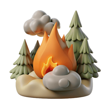 wonderful contemporary Forest Fire Prevention Cutout Smokey Landscape exclusive png