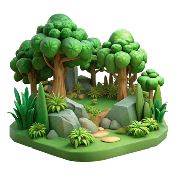 elegant classic Forest Scene Lush Green Transparent Background authentic png