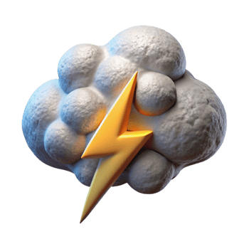 wonderful abstract Fractal Cloud with Lightning Bolt Cutout professional png
