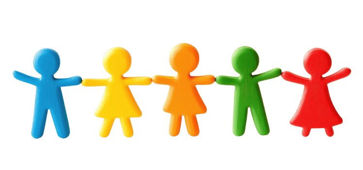 People Standing in a Row Figure png