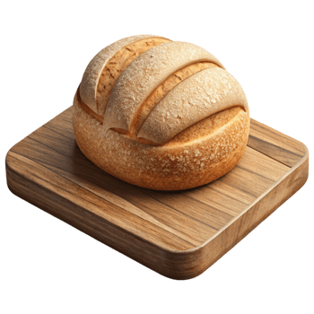 serene abstract Freshly Baked Bread on Wooden Table Cutout genuine png