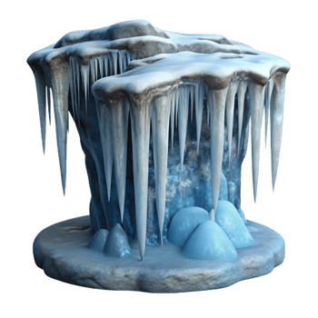 elegant abstract Frozen Waterfall Icicles Hanging Isolated genuine png